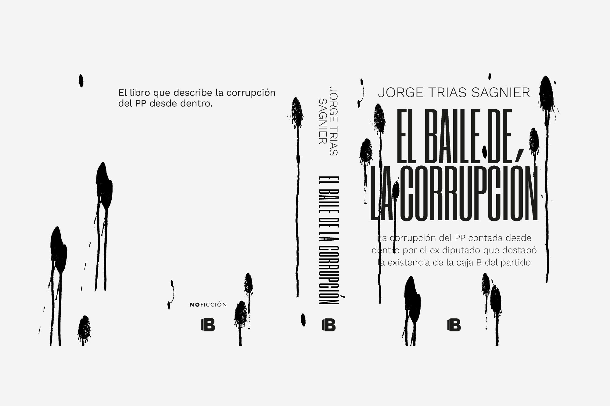 Diseño editorial de la cubierta del libro "El baile de la corrupción" Ediciones B