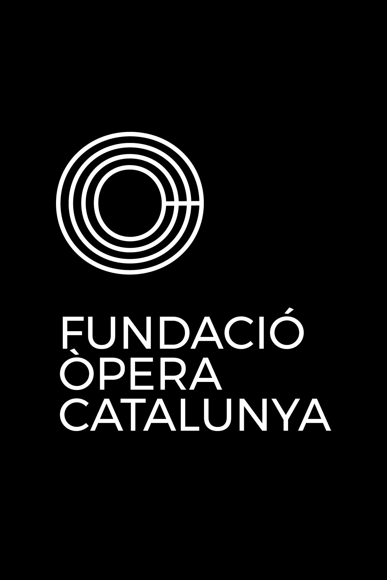 Diseño de logotipo, editorial y campanya de publicidad para la Fundació Òpera Catalunya, logotipo negativo