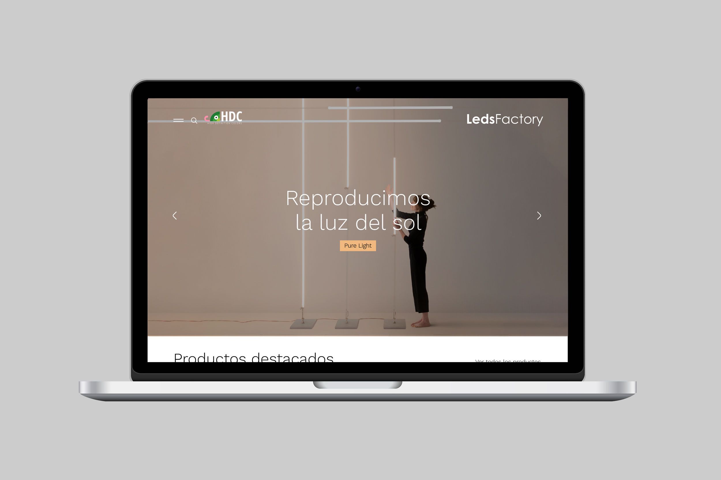 Diseño web para la empresa de iluminación Leds Factory