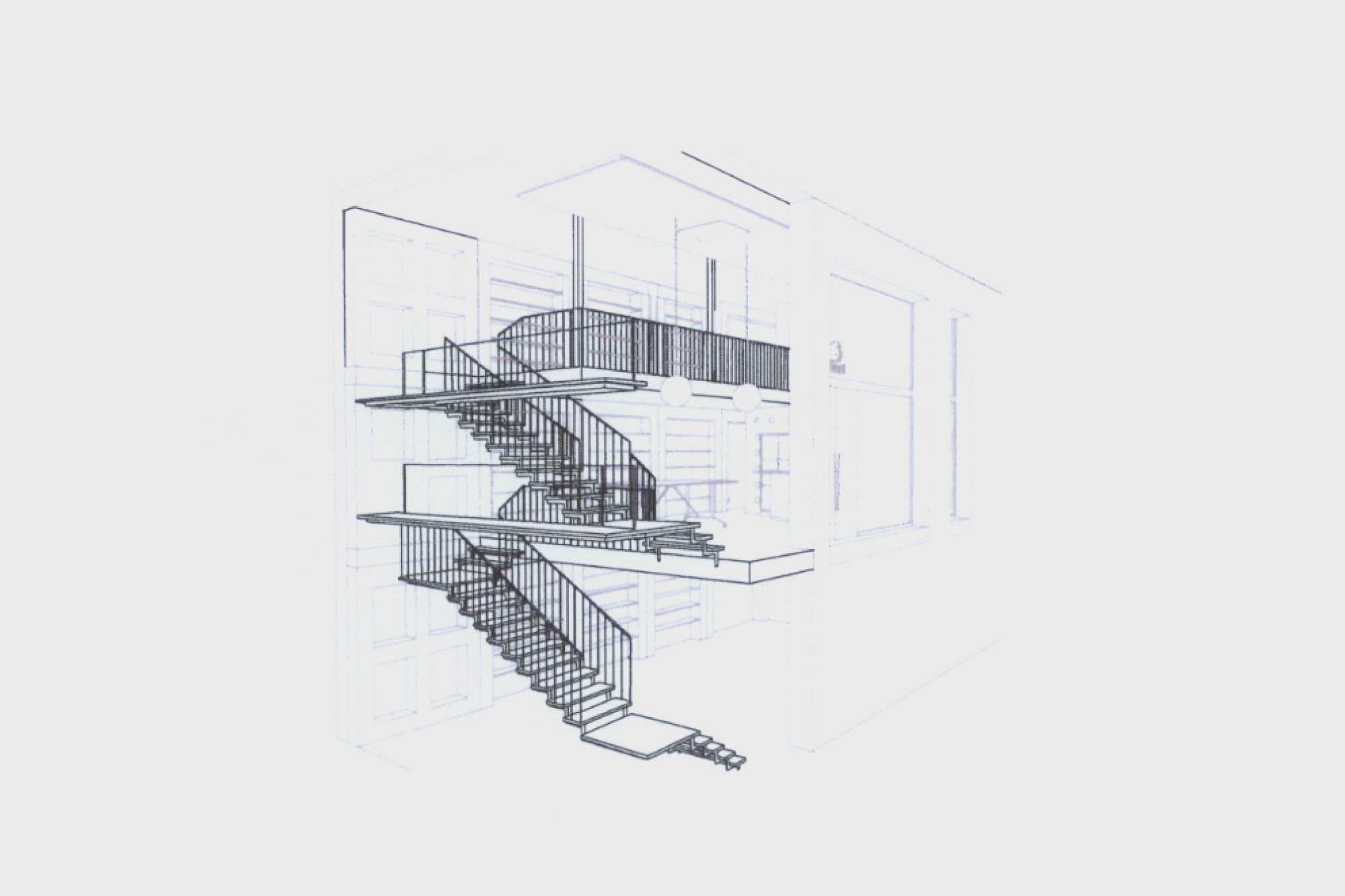 Gráfica arquitectónica para la sede corporativa y la redacción del Diari de Sabadell, plano arquitectonico