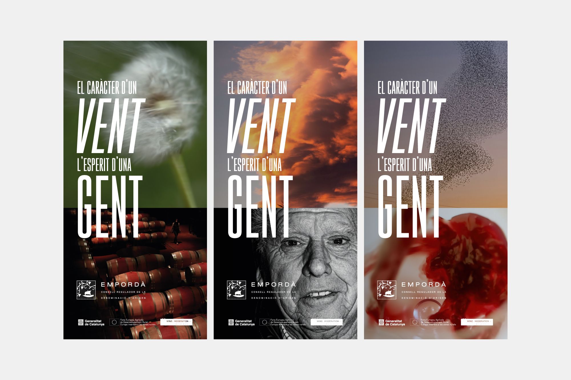 El caràcter d'un vent, l'esperit d'una gent - D.O. Empordà - serie carteles diseño gráfico