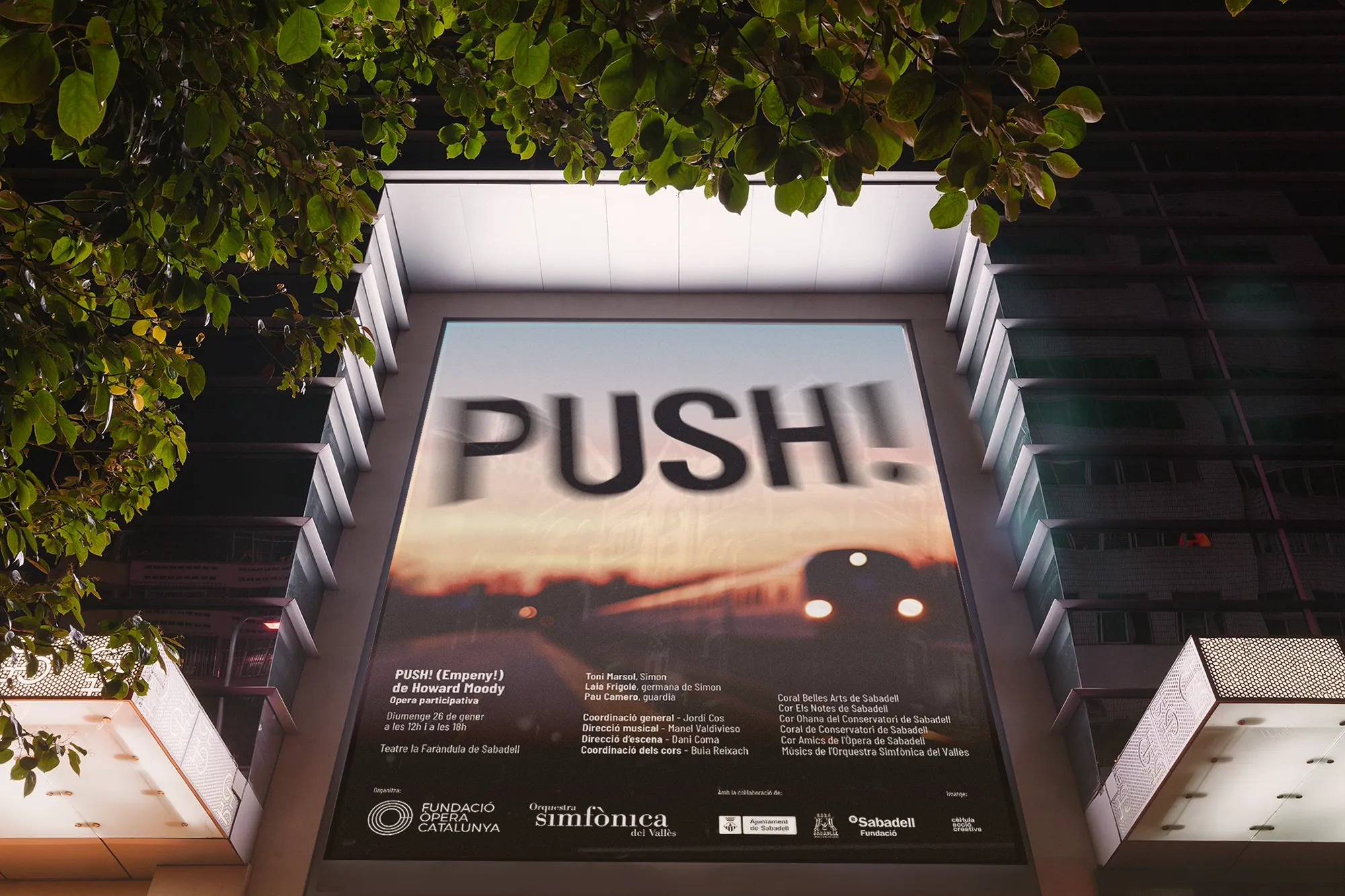 diseño de cartel con IA- opera PUSH!-Cartell gràfic per l'òpera PUSH a Sabadell